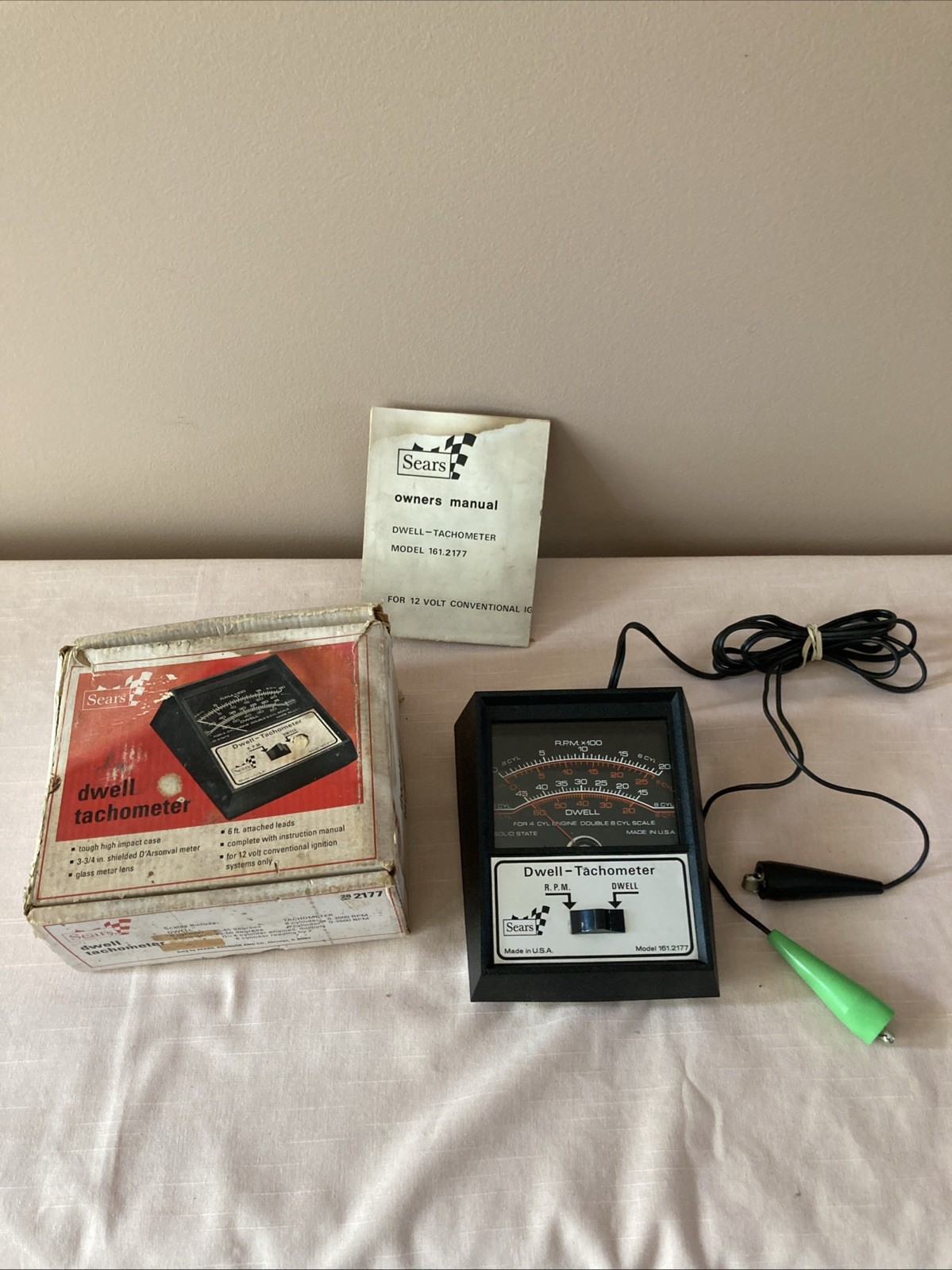 Sears Dwell Tachometer 161.2177 Diagnostic Tool 28-2177 USA W/Box & Man-Untested