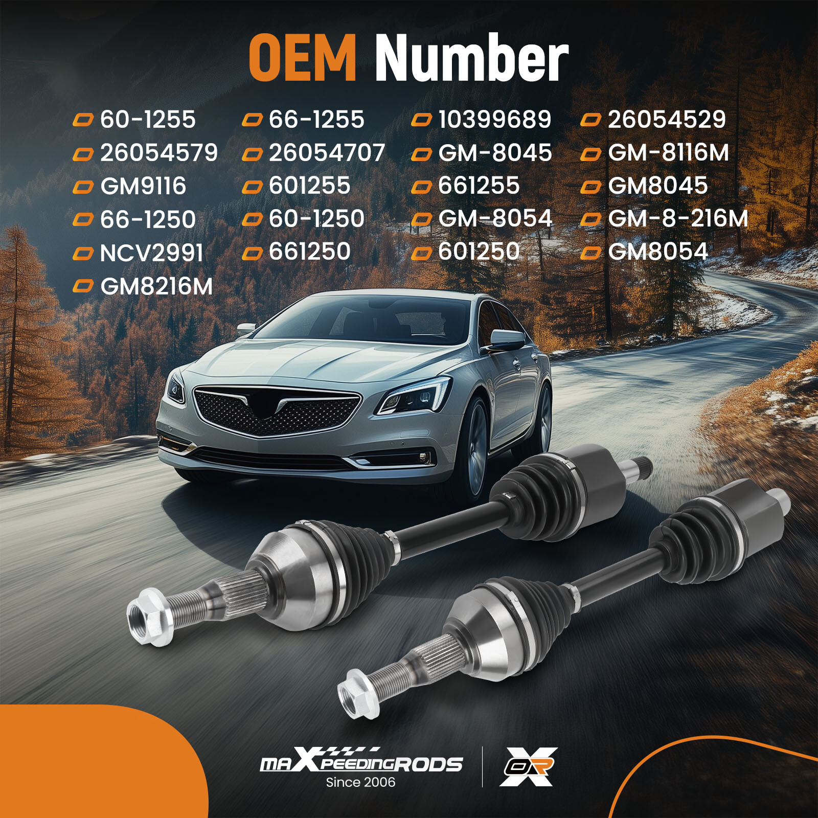 2X Front CV Axles Shafts for Chevy Impala Buick Lacrosse Pontiac Grand Prix