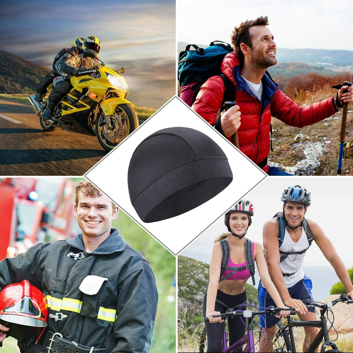Outdoor Sport UV Sun Protection Arm Sleeves Cycling Cap Beanie Cap for Men Women