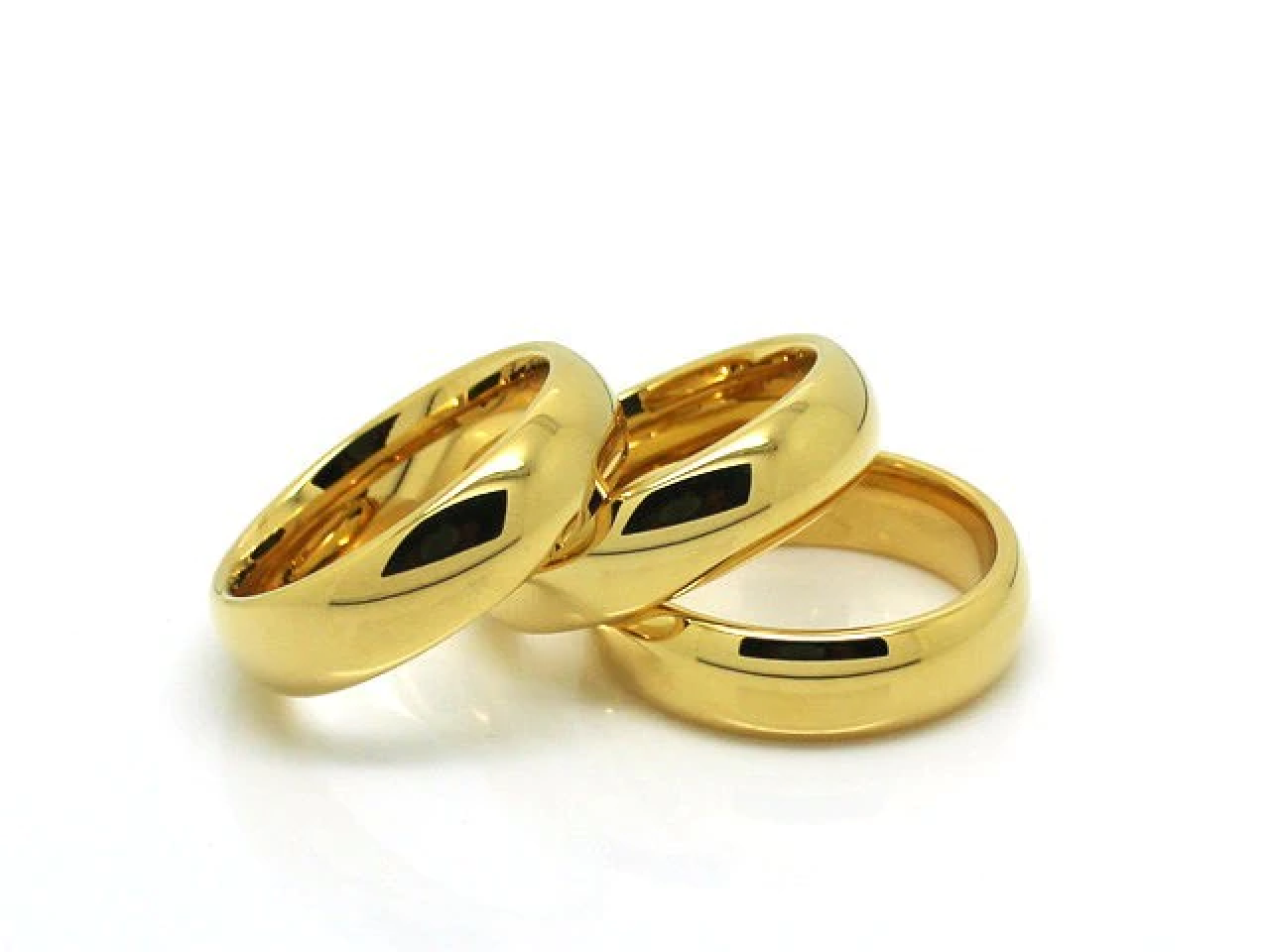 Tungsten Carbide Classic 18k Gold Plated Wedding Band Men Women Engagement Ring