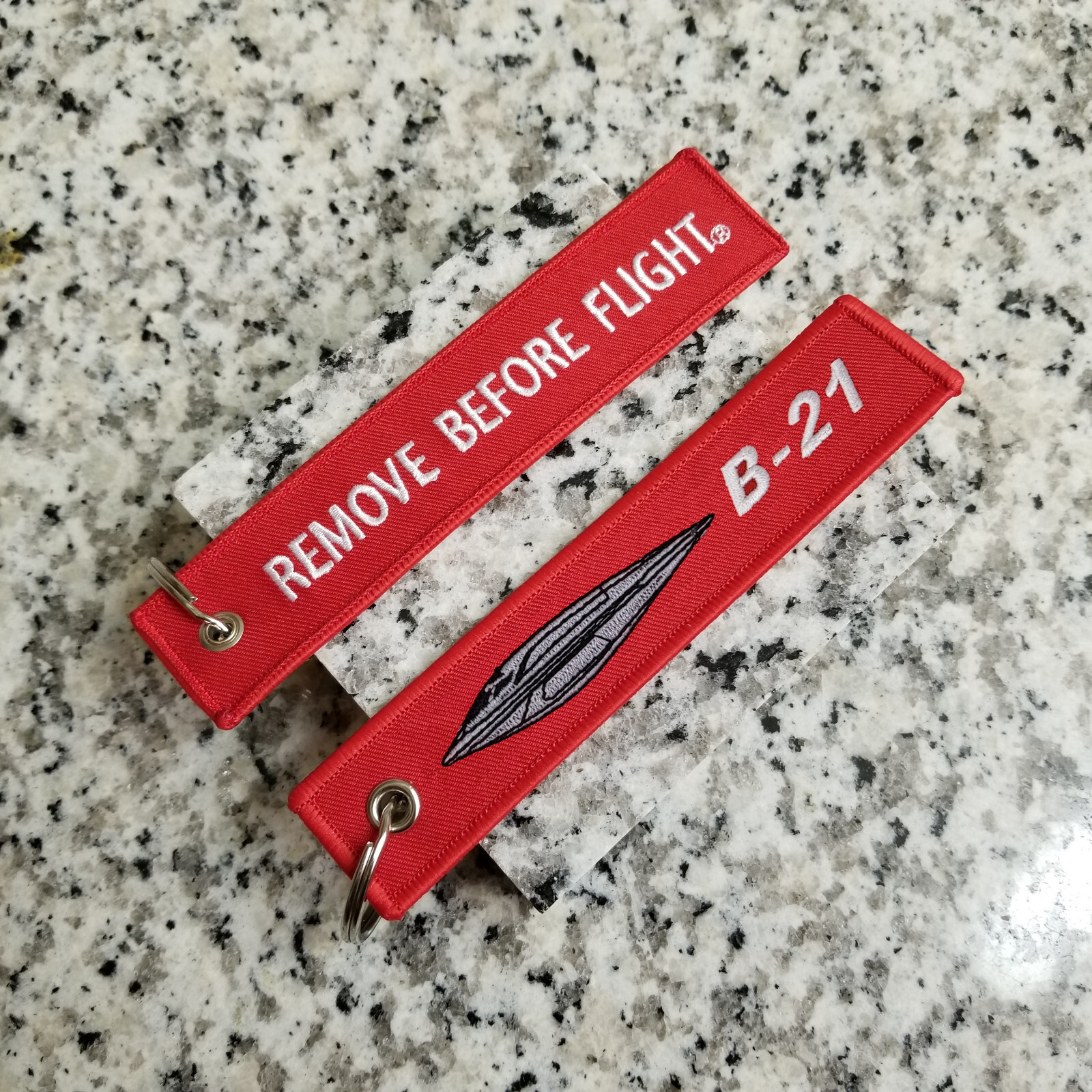 B-21 Raider Stealth Bomber Remove Before Flight ® Keychain, Tag, Streamer!