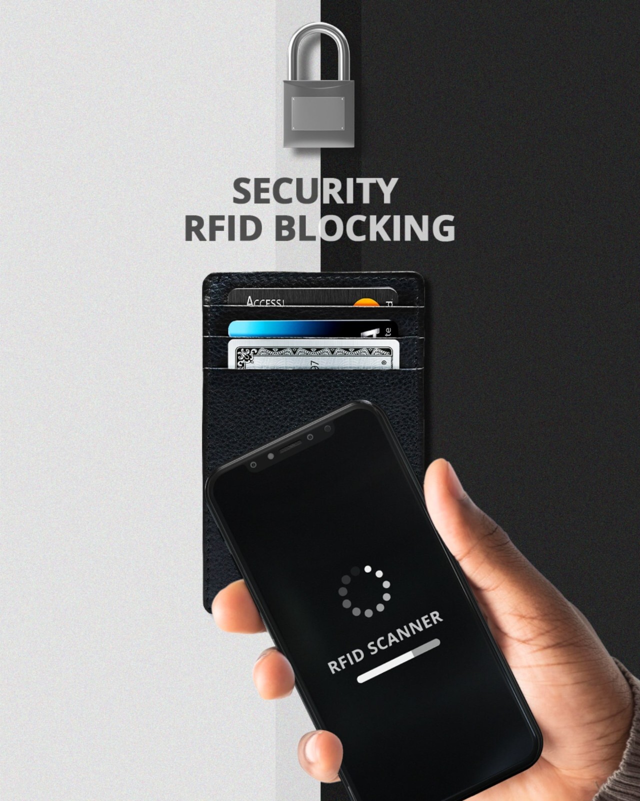 Slim Minimalist Front Pocket RFID Blocking Leather Wallets for Men Women