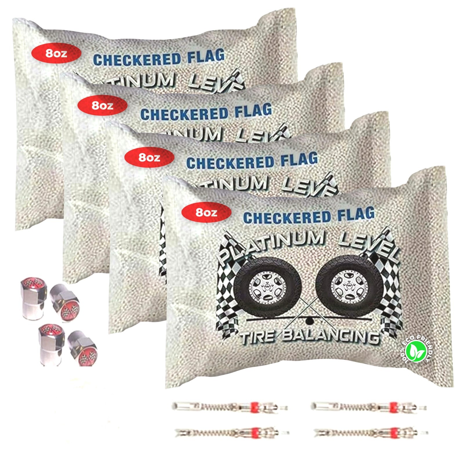 (4-8oz) Tire Balance Beads 8 ounce Balancing Bags by Checkered Flag