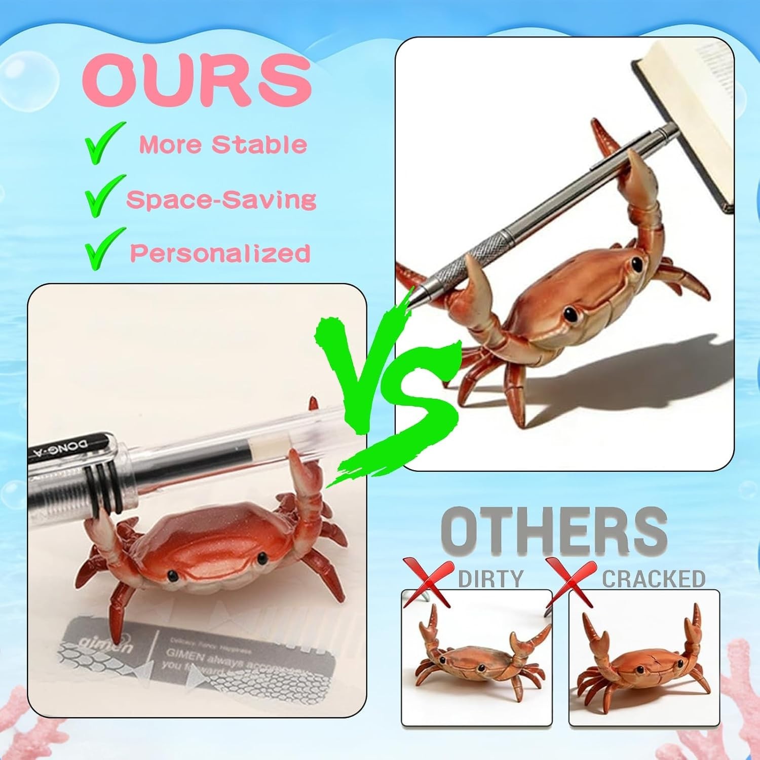 Lightweight 4PCS Crab Shaped Pen Holders - Perfect Gift for Creative Spaces