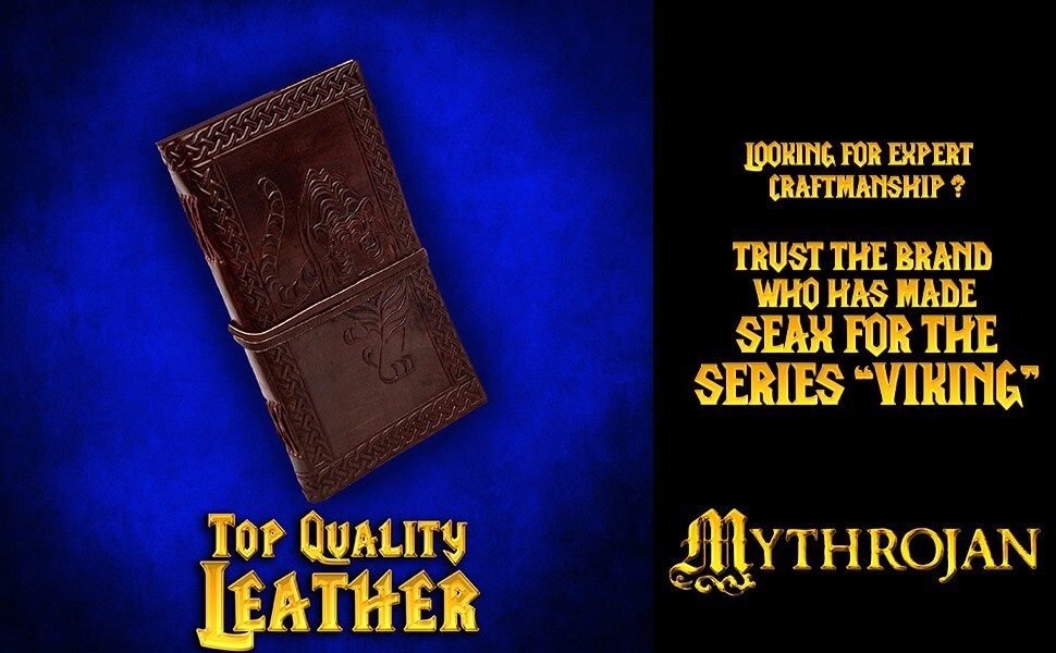 Leather Journal Tiger Cover Embossed with Cord Closure Notebook Brown