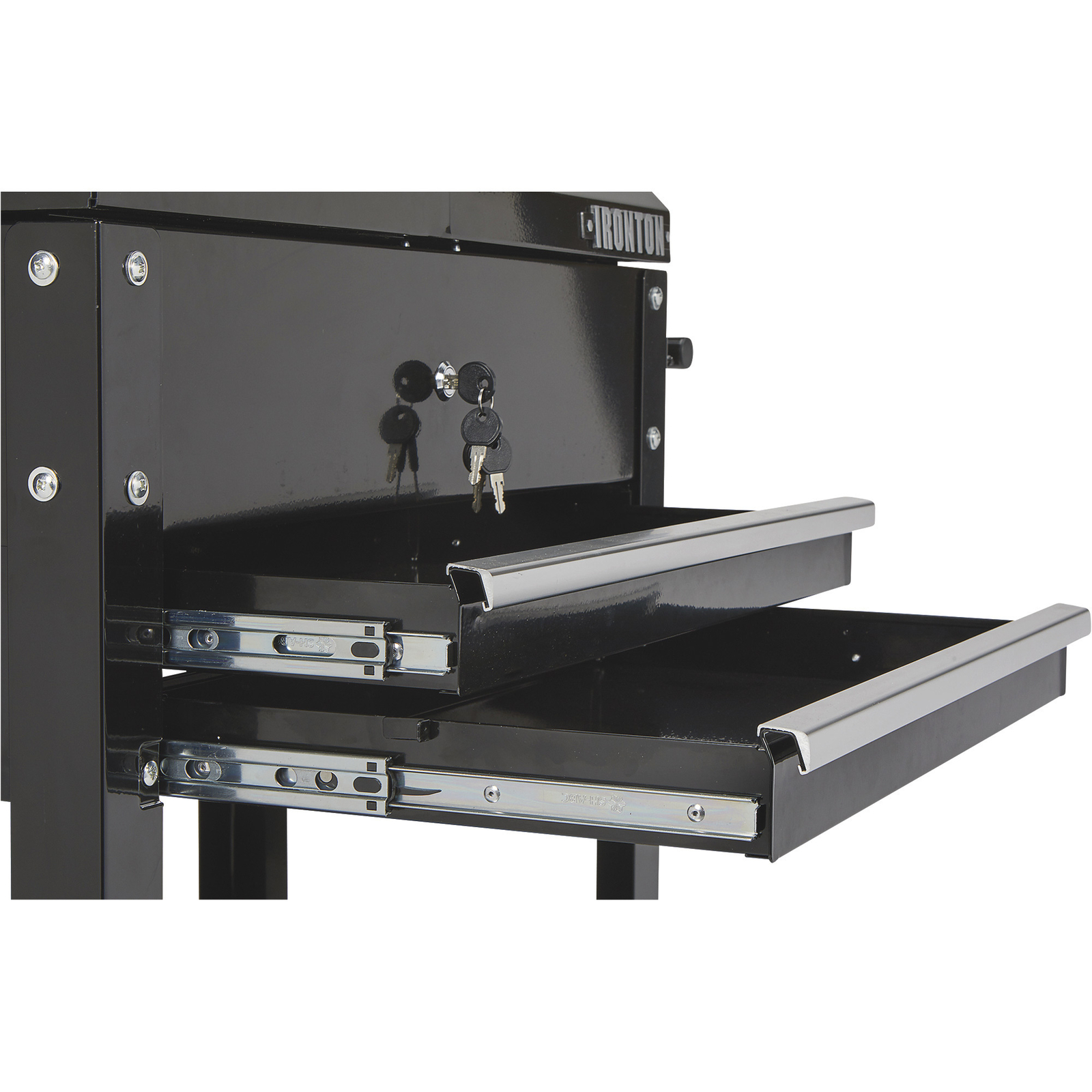 Ironton 28in. 2-Drawer Tool Cart, 30-1/2in.L x 14-1/2in.W x 33in.H, 350-Lb.