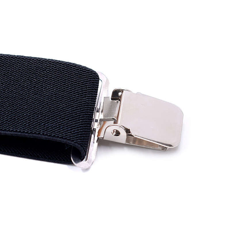 Black Elastic Mens Braces Suspenders Widening 2''/5cm X-shaped Adjustable Length