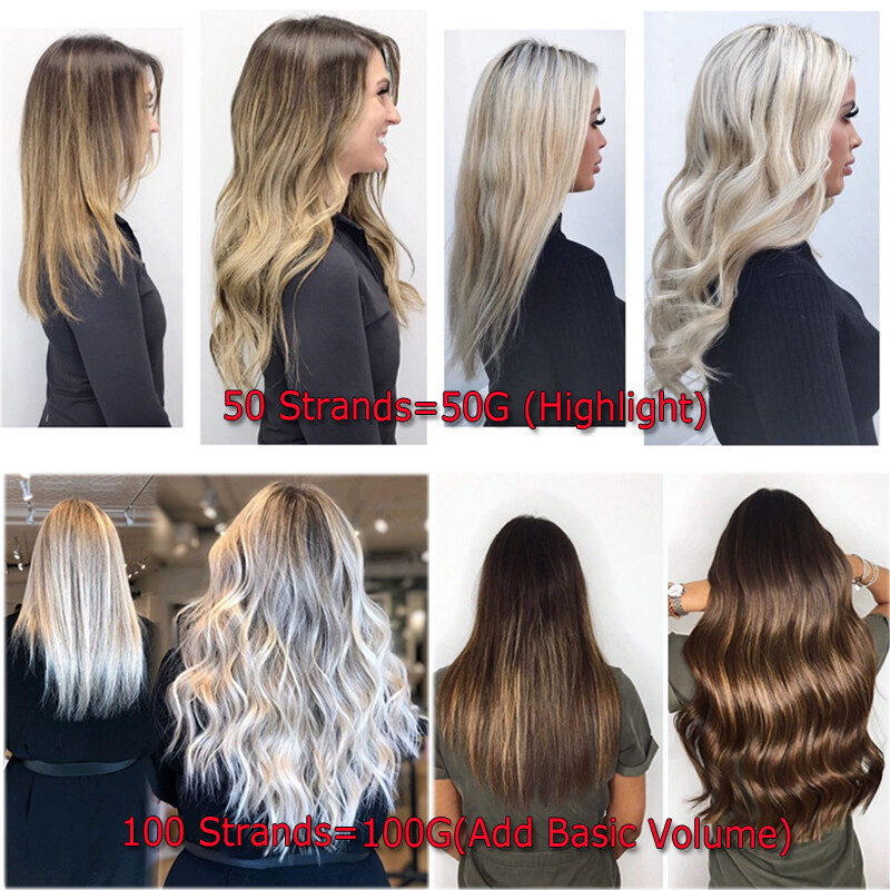 300PCS THICK 100% Remy Human Hair Extensions Nano Ring Tip Micro Loop Beads 150G