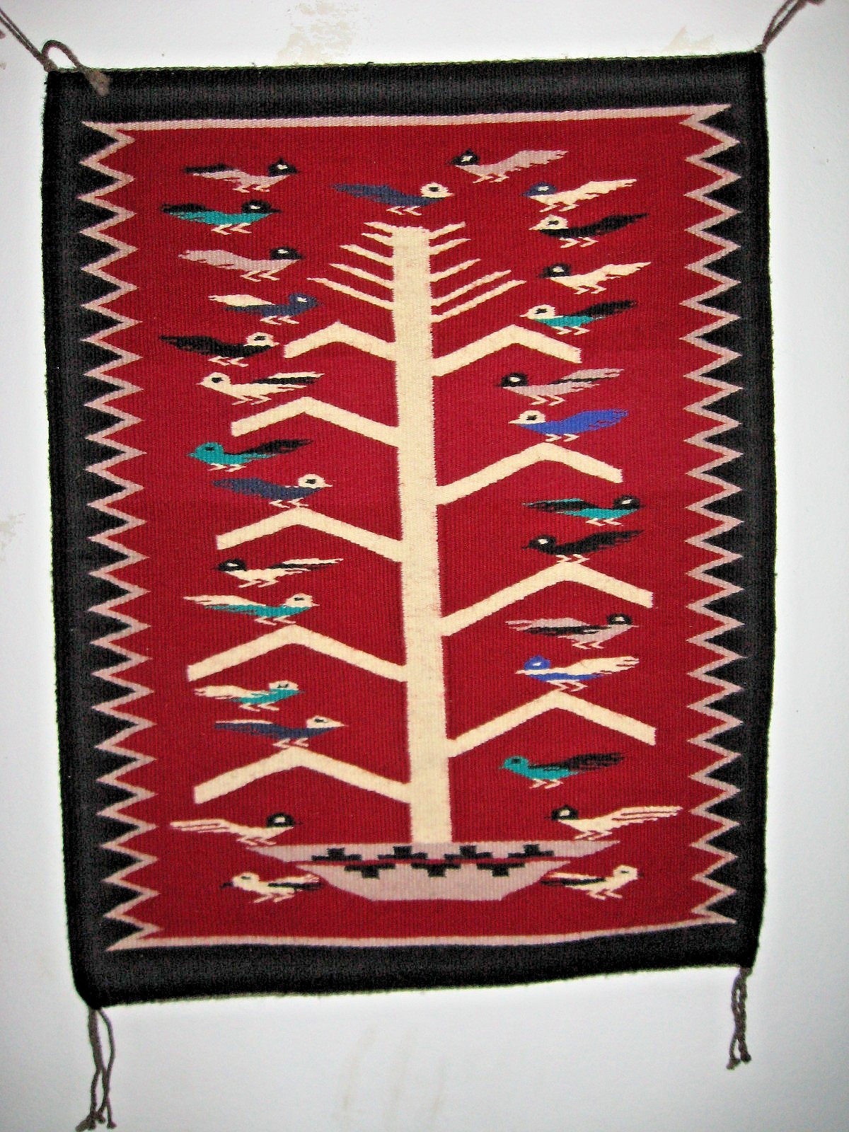 EXCEPTIONAL GANADO RED NAVAJO TREE OF LIFE PICTORIAL RUG 29 SPIRIT BIRDS