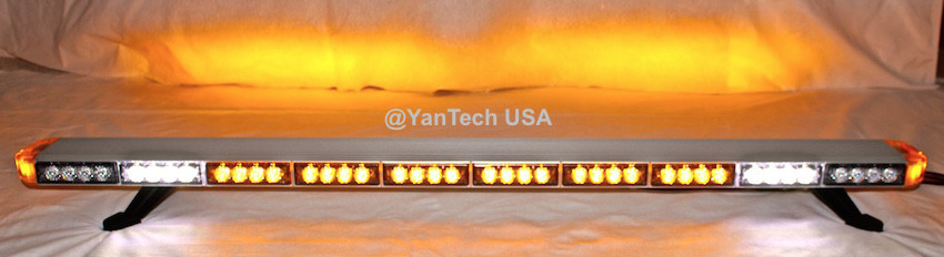50” Amber LED Light Bar Tow Truck Plow Roll Back Police w/ Take Down&Cargo Light