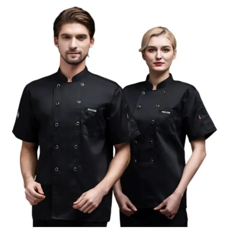 Summer Restaurant Kitchen Chef Uniform, Breathable Mesh Short/Long Sleeve Shirt