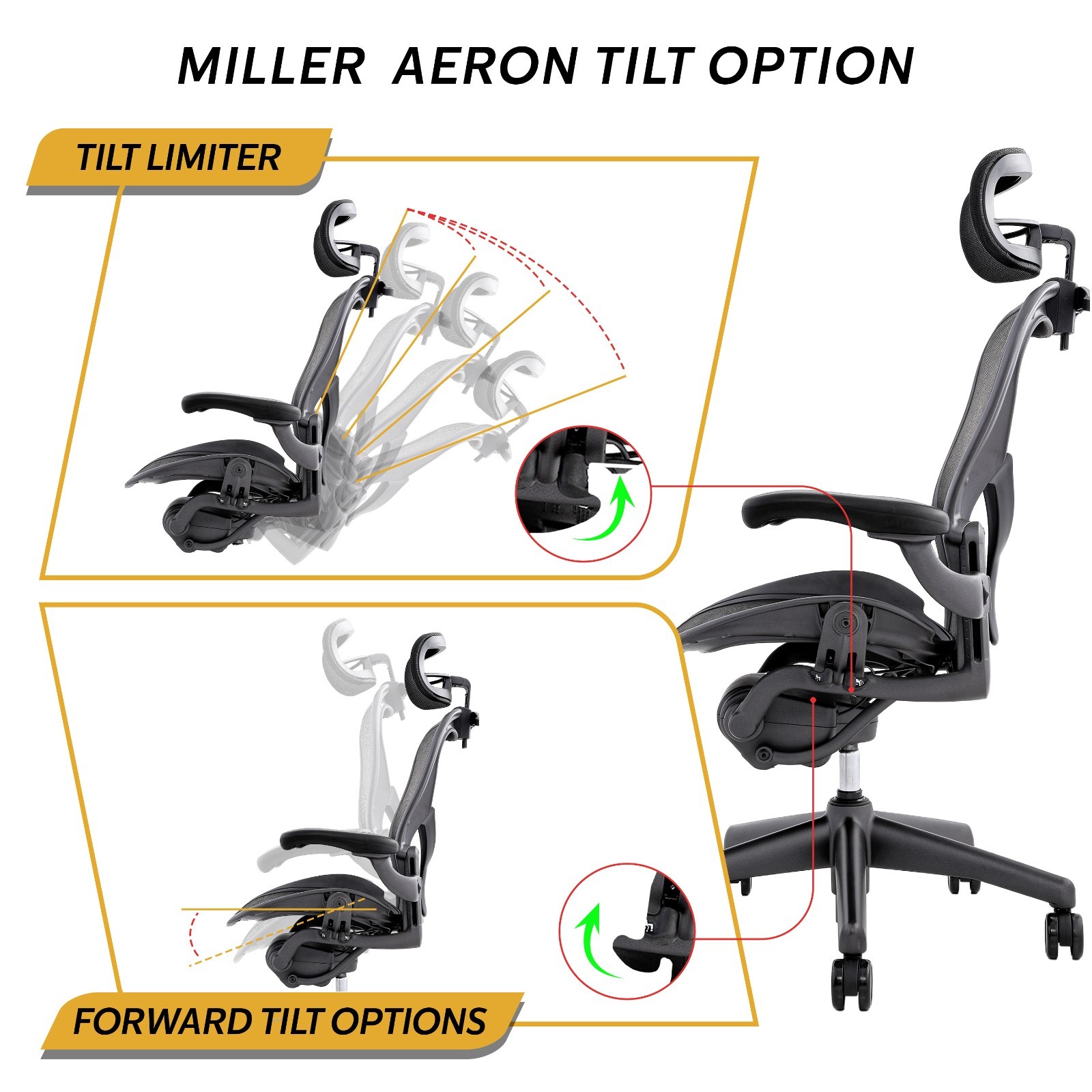 Herman Miller Aeron Size B Fully Loaded Posture Fit Support Chair - Open Box
