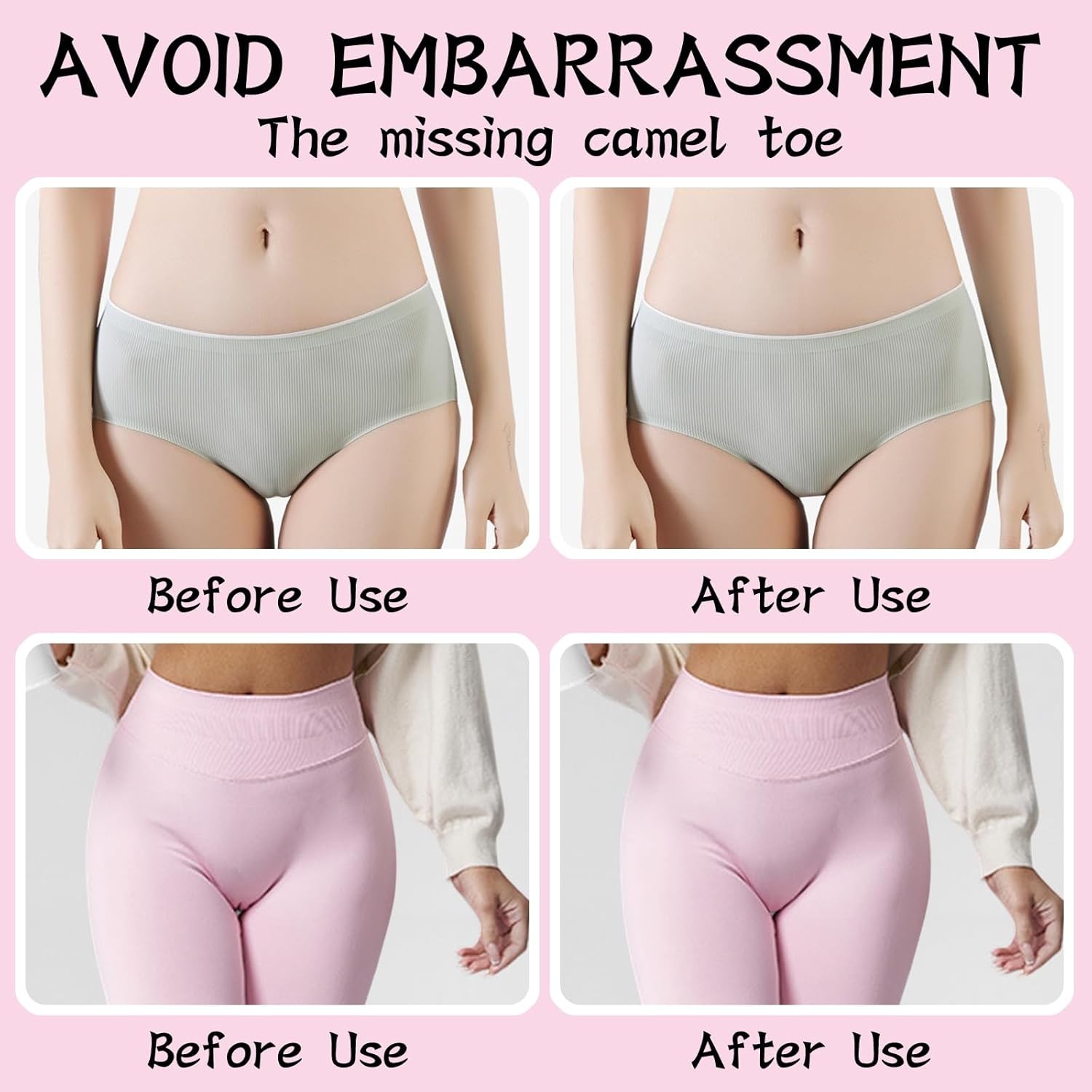 3-Pack Camel Toe Concealer for Women, Reusable Silicone Cameltoe Cover for Leggi