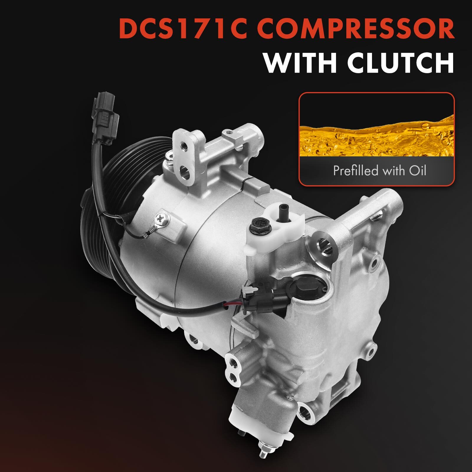 A/C Compressor w/ Clutch & Pulley for Honda Civic 2016 2017 2018-2021 L4 2.0L