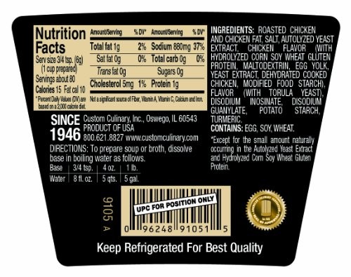 Custom Culinary Gold Label Base Savory, Roasted Chicken, 1 Pound