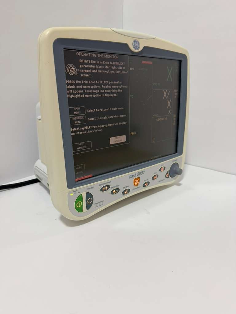 GE Dash 5000 Patient Monitor Masimo BP, SP02, Temp, C02, NBP, EGC