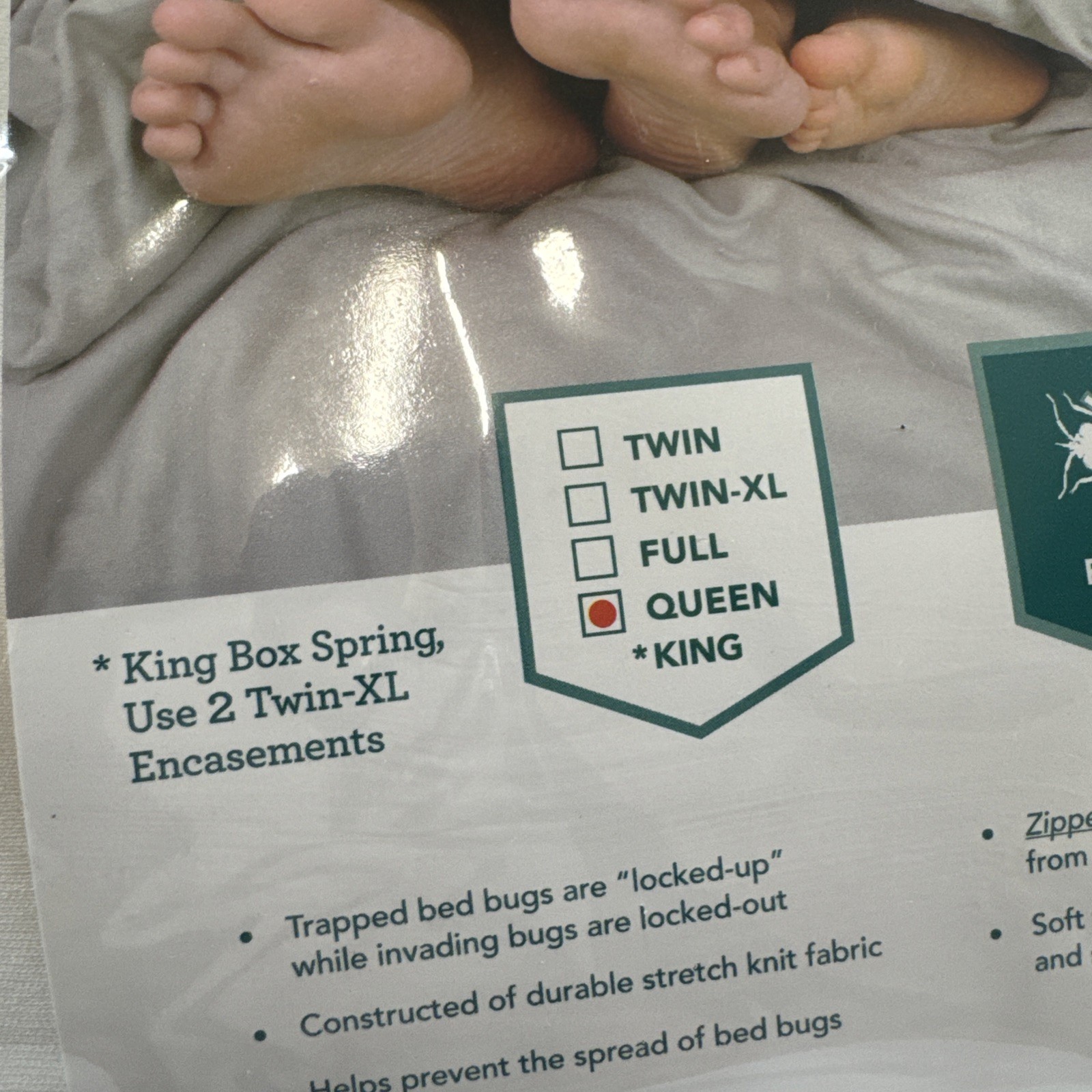 Lock-Up Queen Box Spring Total Encasement Cover Protector Bed Bug Protection JT