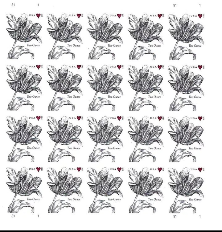 2 Sheets 40 FOREVER STAMPS 2 Oz Vintage Tulip Wedding