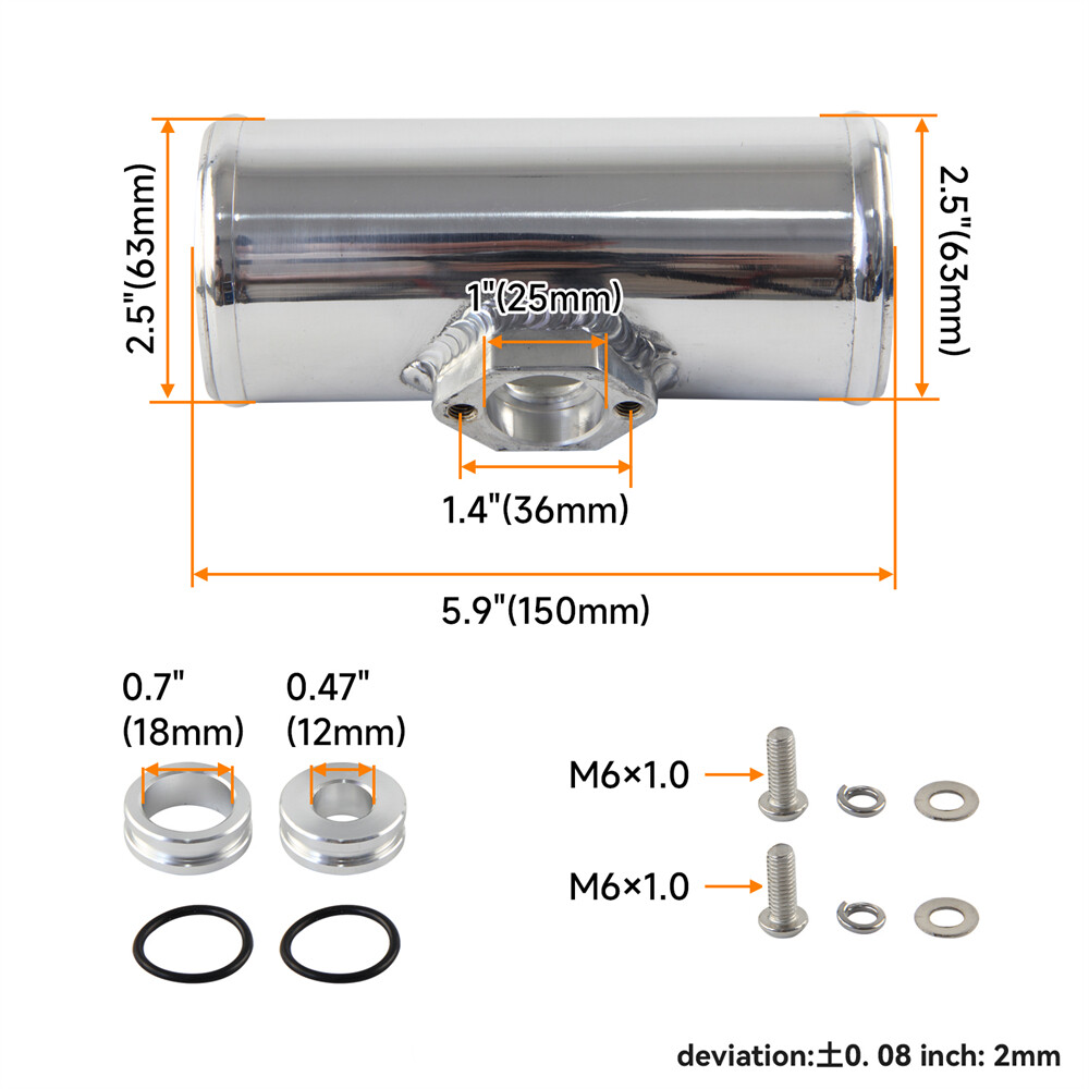 2.5" Flange Adapter For VW Jetta Golf Beetle A4 MK4 1.8T Map Sensor Flange Black