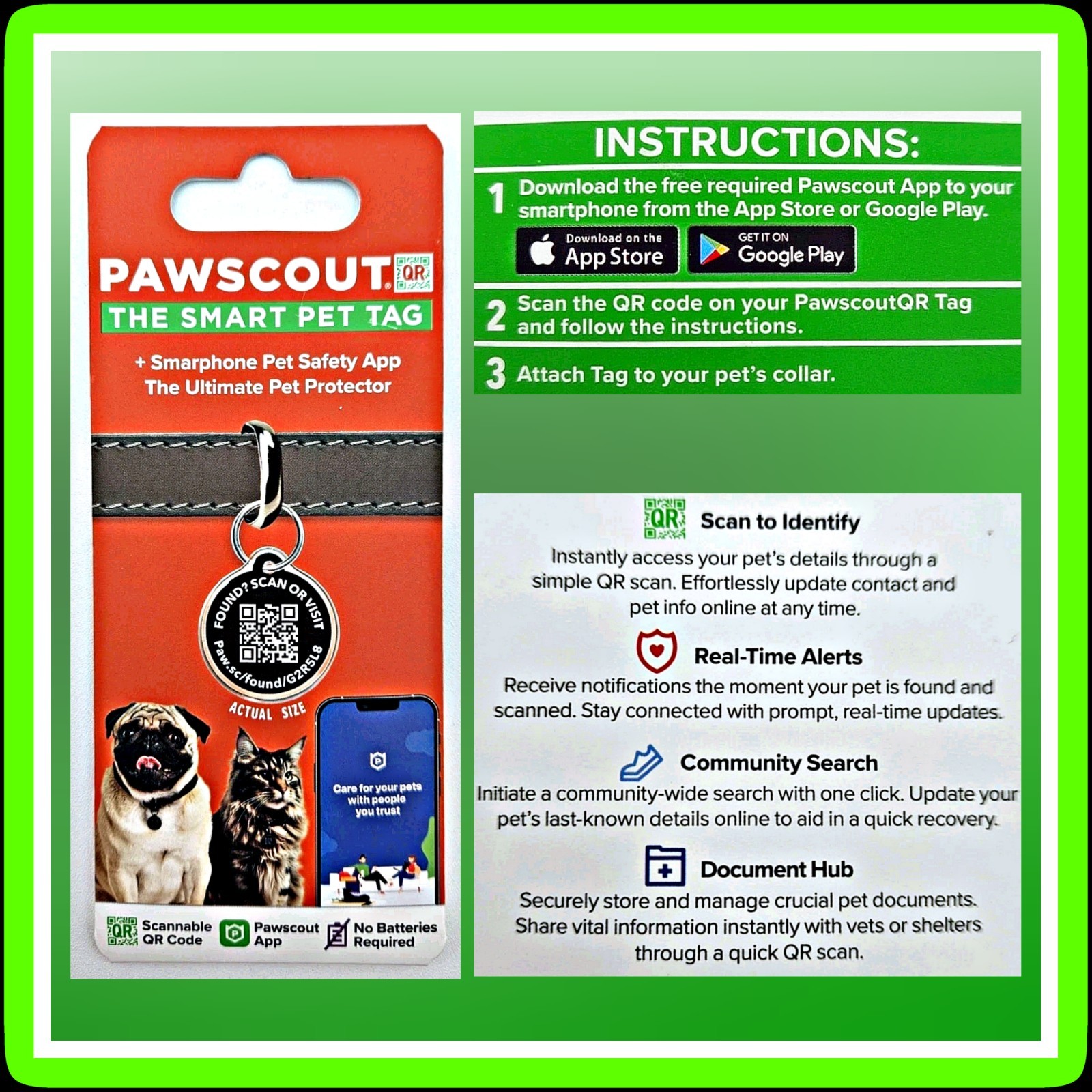 🐾 PAWSCOUT The Smart Pet Tag QR Finder For Dogs Cats Smartphone Pets Safety App