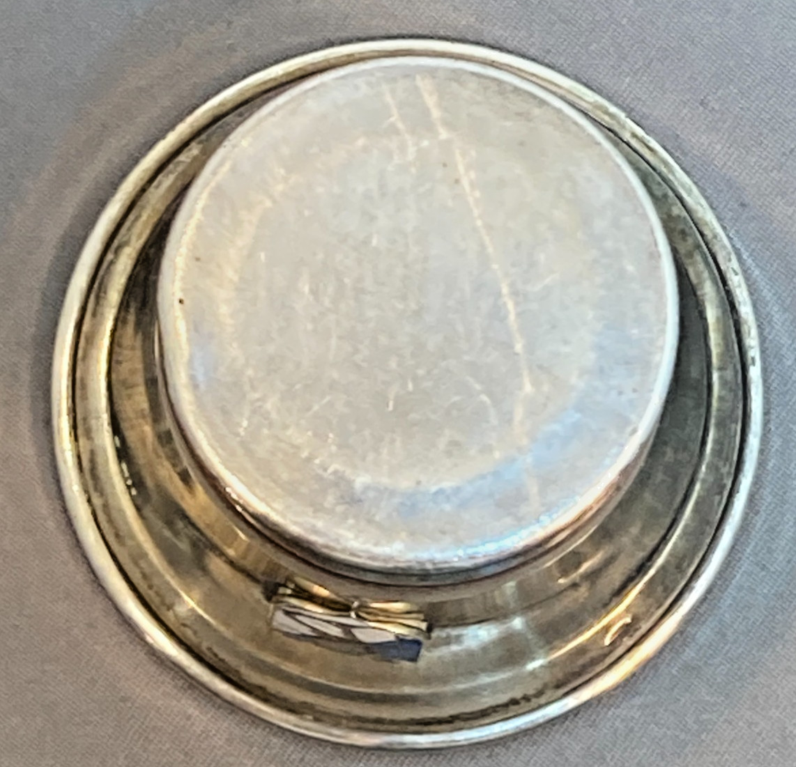 Vintage Silver Silverplate Shot Glass Cup Enamel crest coat of arms Lillehammer