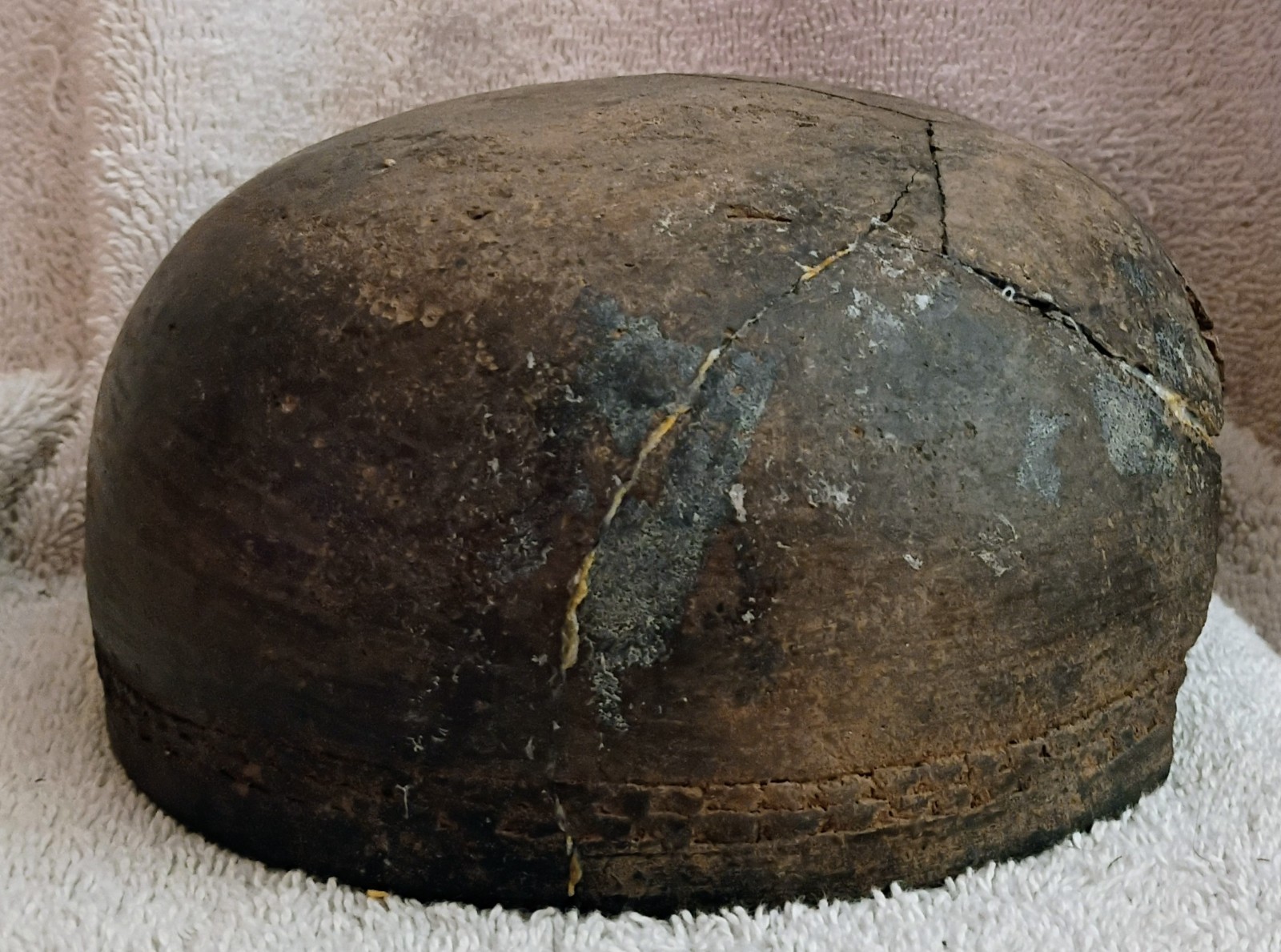 Great Antique Ancestral Pueblo Redware Bowl Corrugated Edge