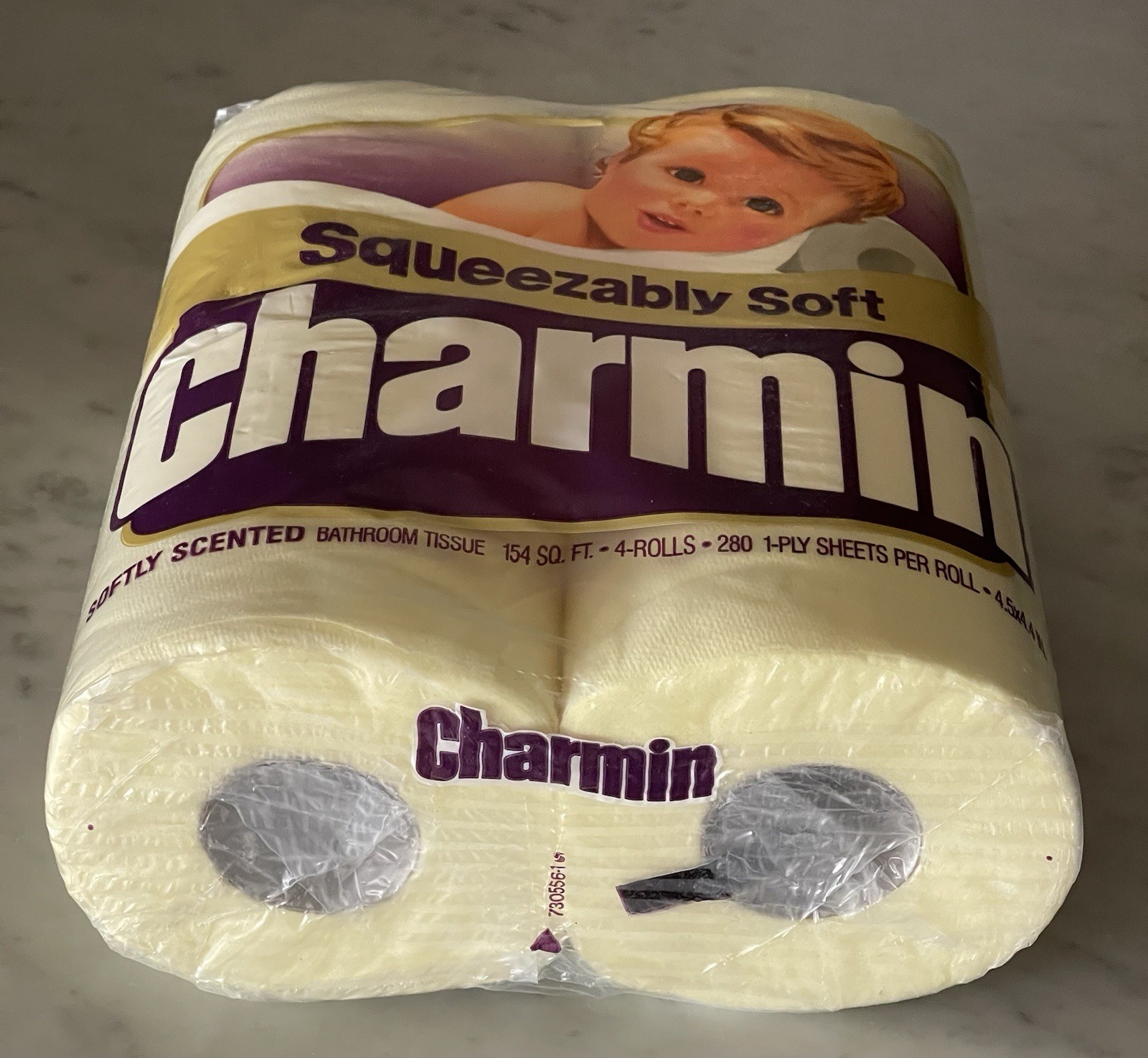 Vintage '80s Charmin Light Yellow Toilet Paper Sealed 4-Pack NOS Prop
