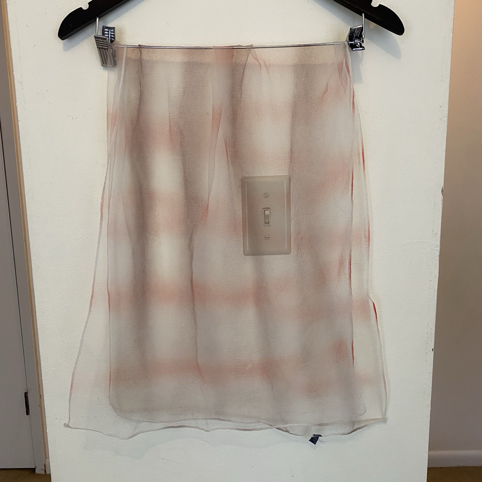 Vintage Orange & White Striped Sheer Womens Scarf Georgette