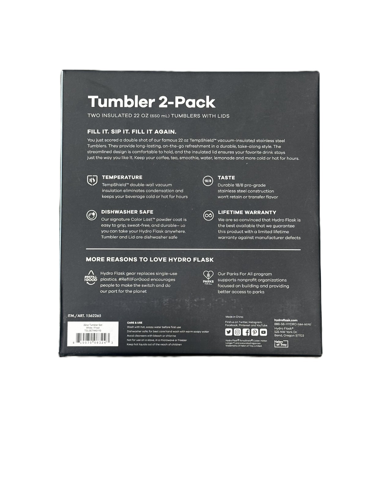 Hydro Flask 2-Pack Tumbler With Lid Stainless Steel 22 oz Travel Cup