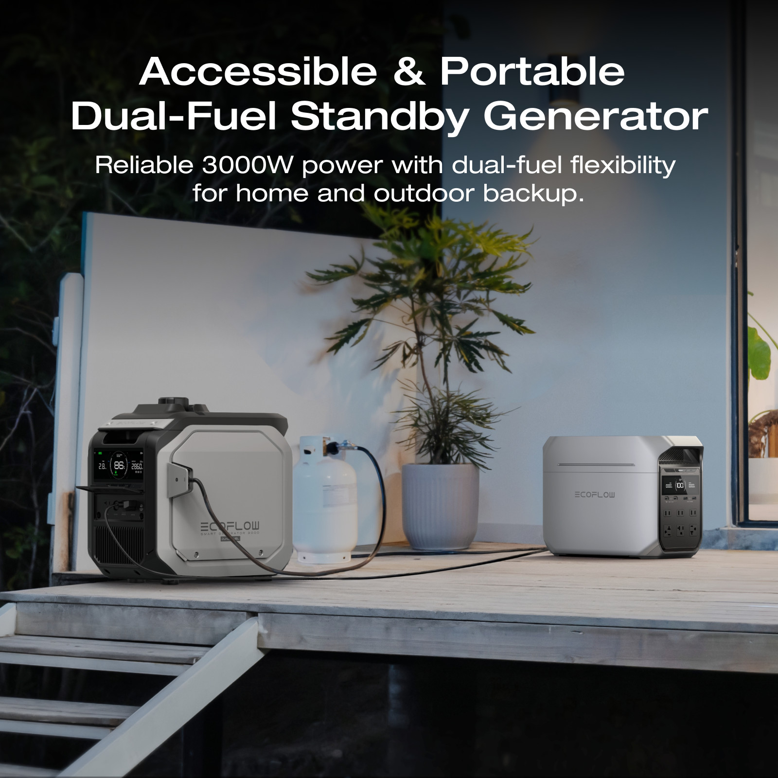 EcoFlow 2000W Smart Dual Fuel LPG丨Gas Generator Powered for Emergencies/Outdoor