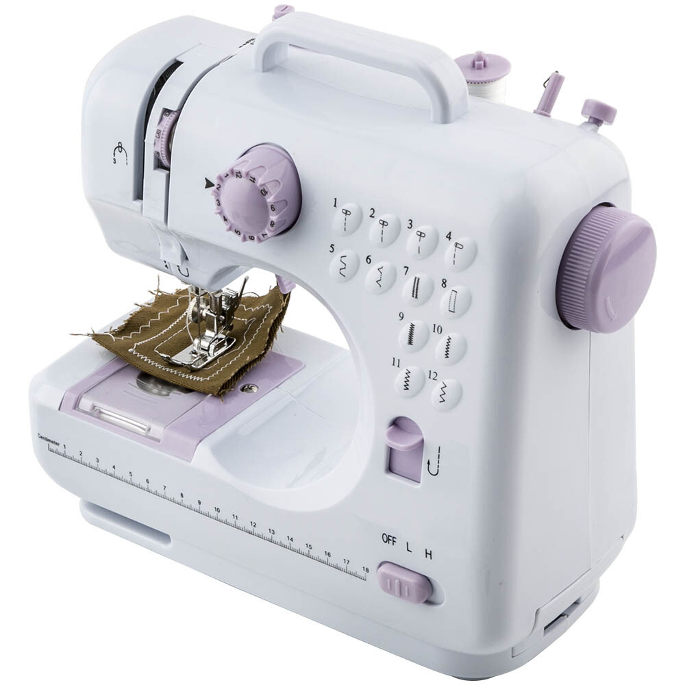Small Automatic Sewing Machine Electric Crafting Mending w/12 Built-In Stitches
