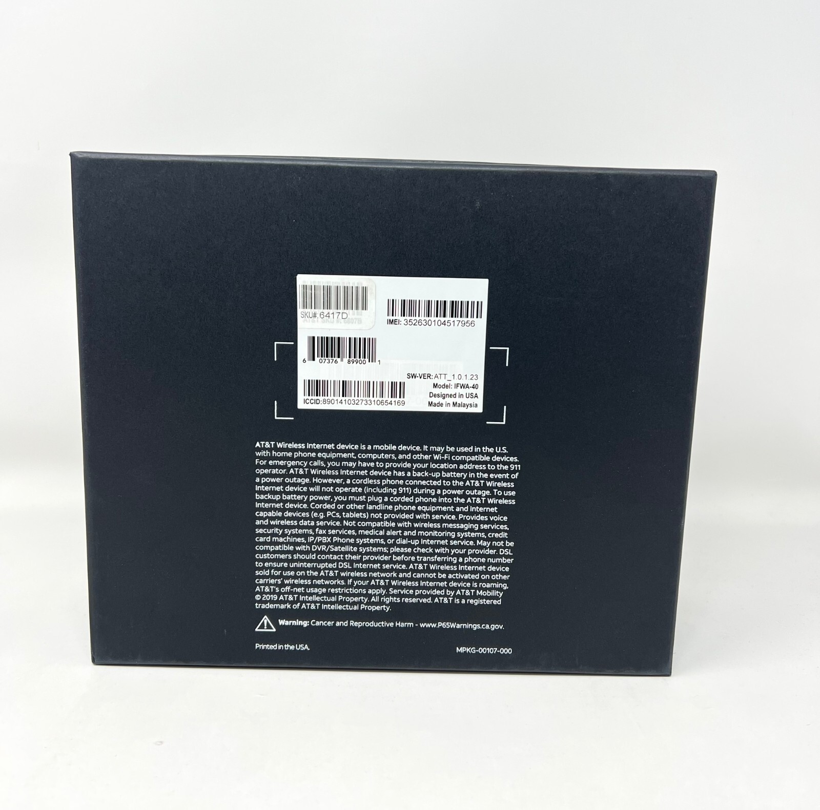AT&T Wireless Internet Modem IFWA 40 Mobile 4g LTE Wi-Fi Hotspot - Black (NEW)