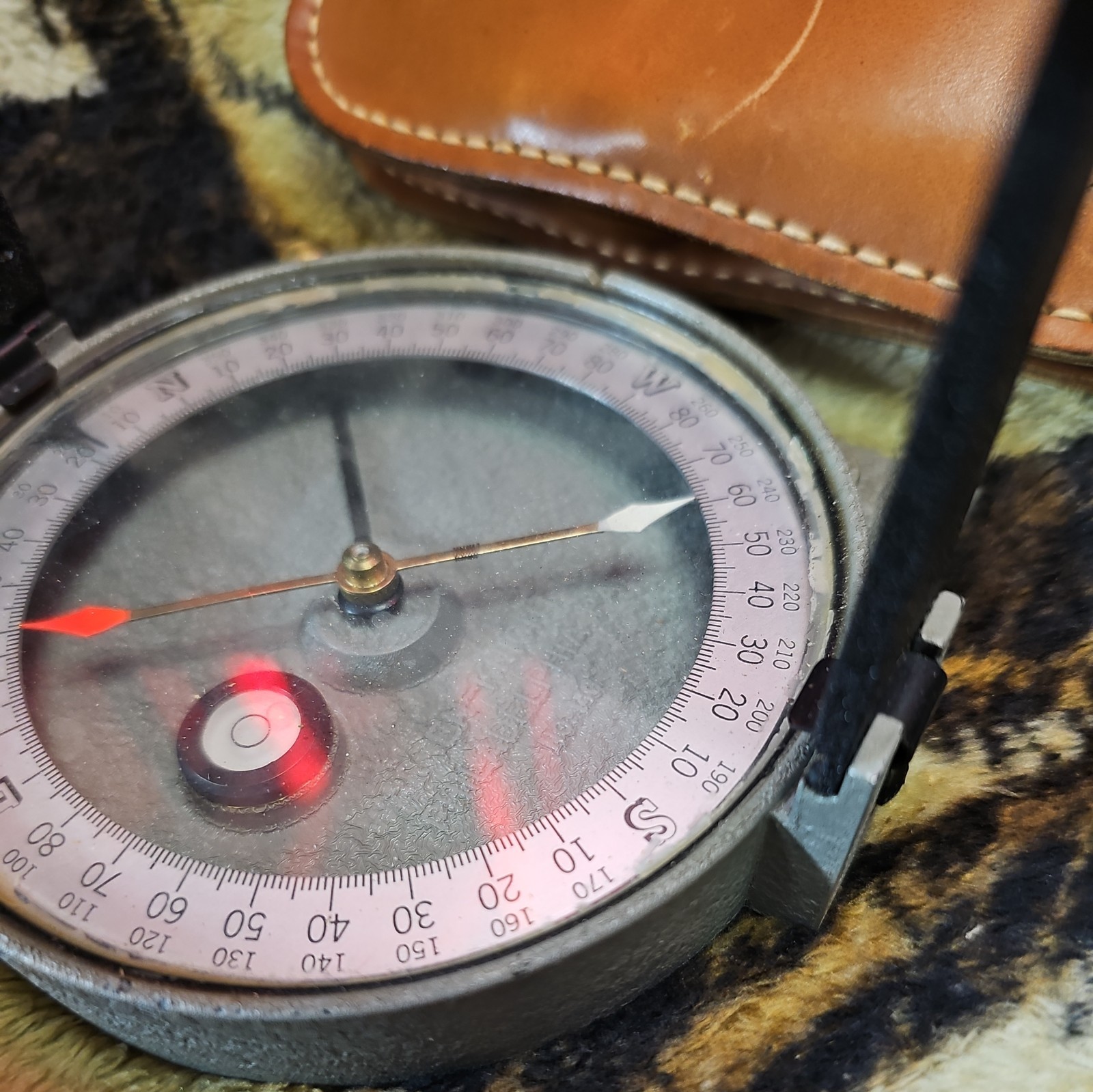 Vintage Antique Surveyors Compass Warren Knight Co Philadelphia PA W/pouch