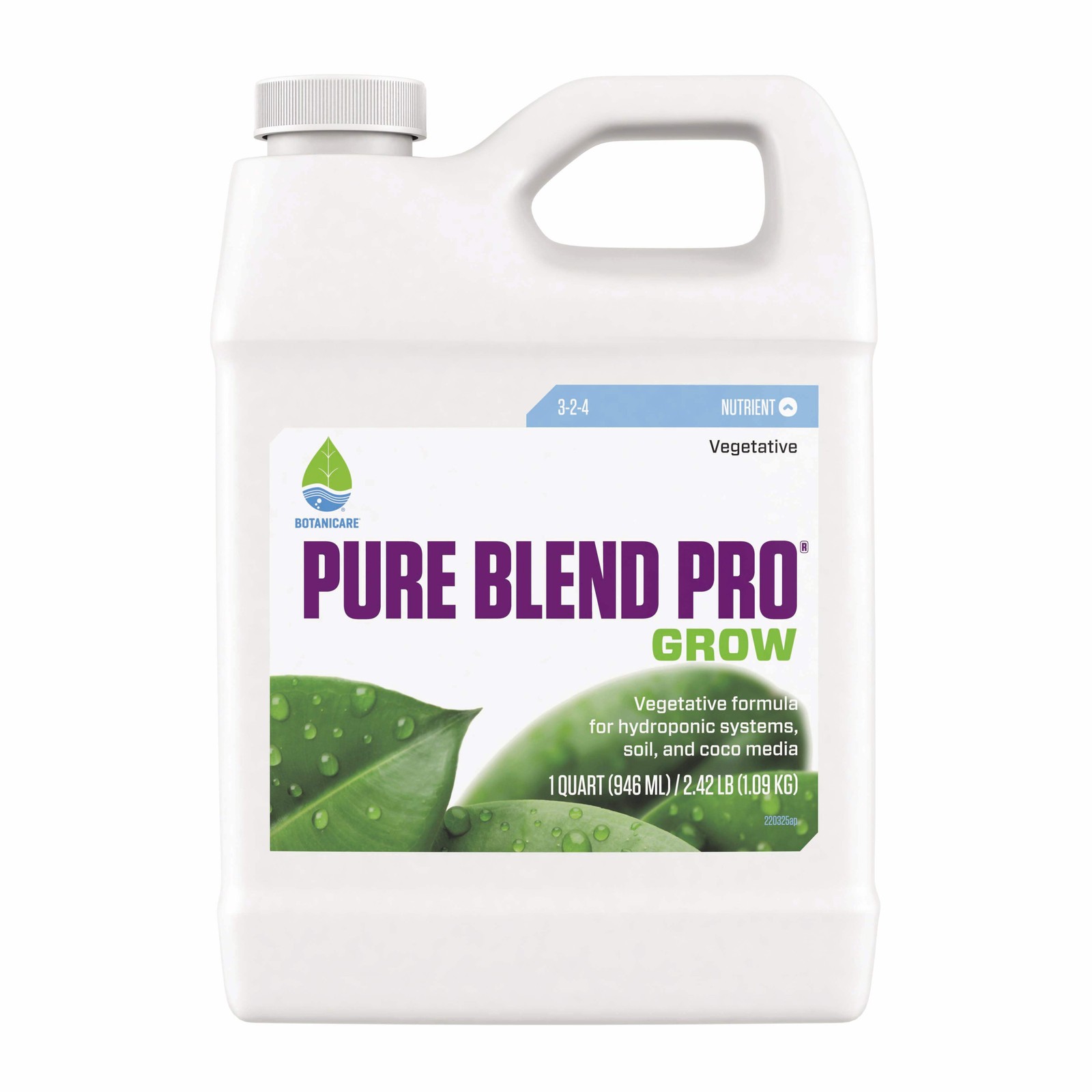 Botanicare Pure Blend Pro Grow 1 QT , 1 Gal , 2.5 Gal , 5 Gal
