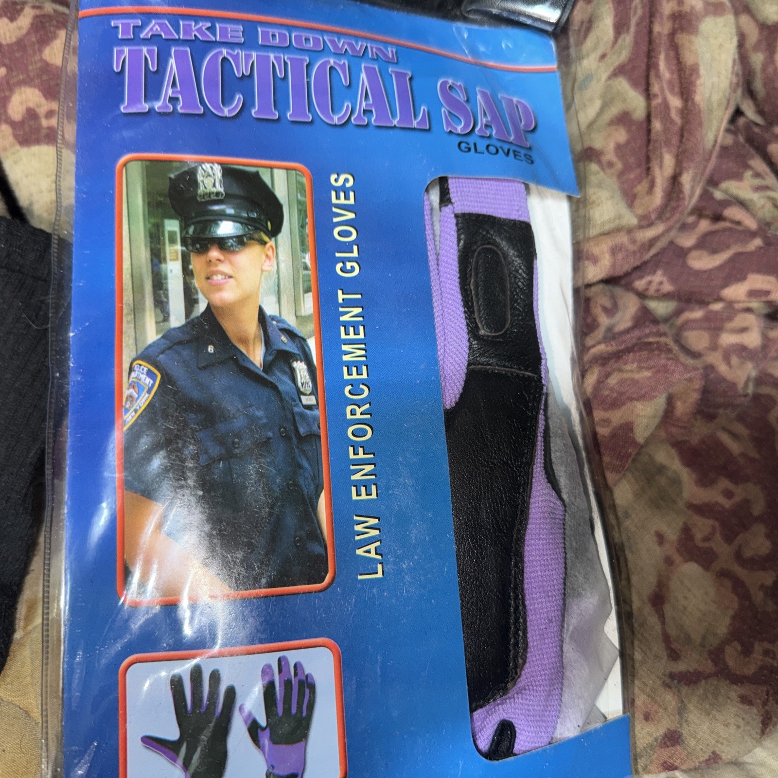 SELF DEFENCE WEIGHTED SAP GLOVES LRGE  WITH STEEL SHOT INSIDE - Size Large