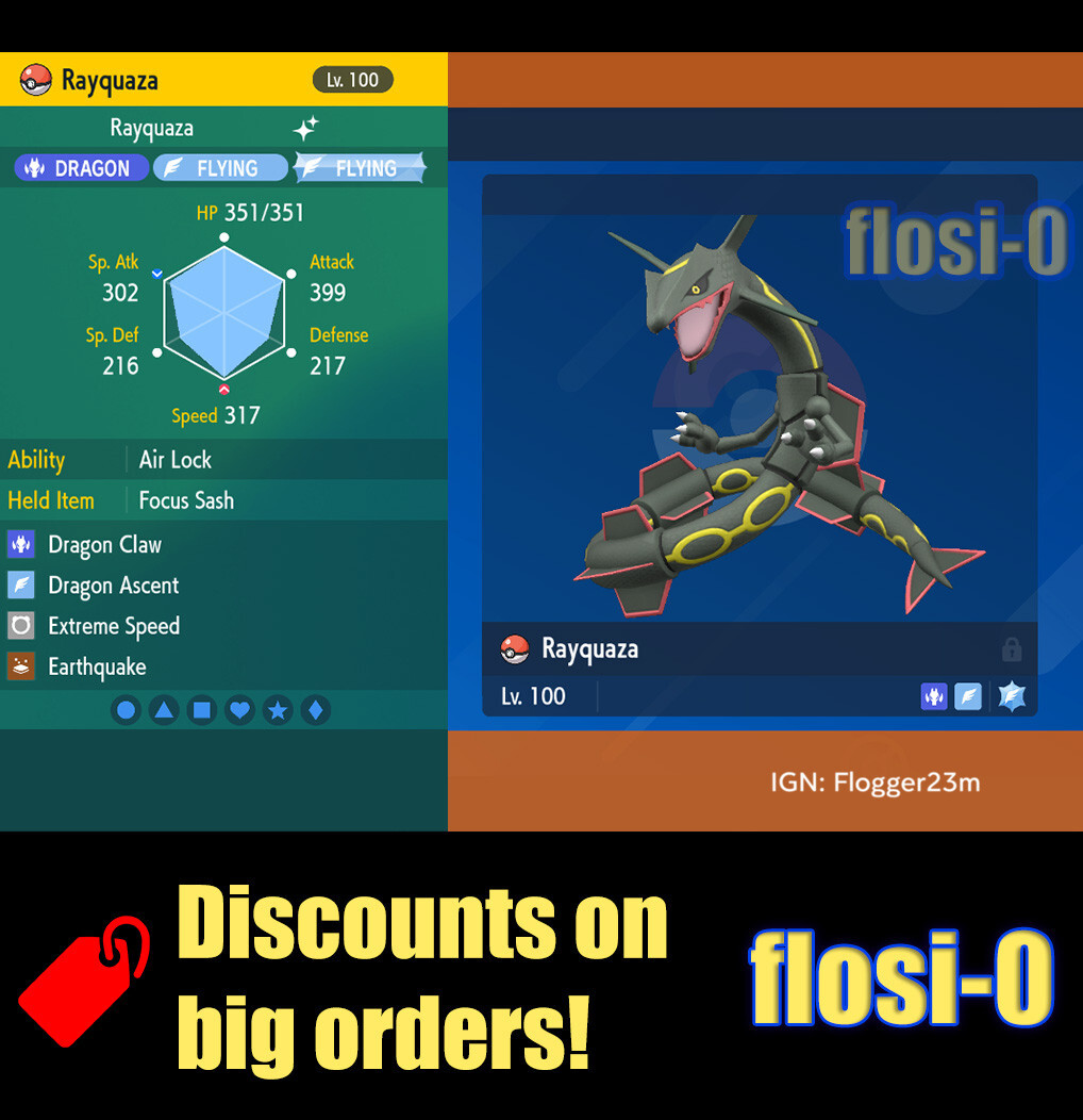 6IV Shiny Rayquaza Pokemon Scarlet and Violet