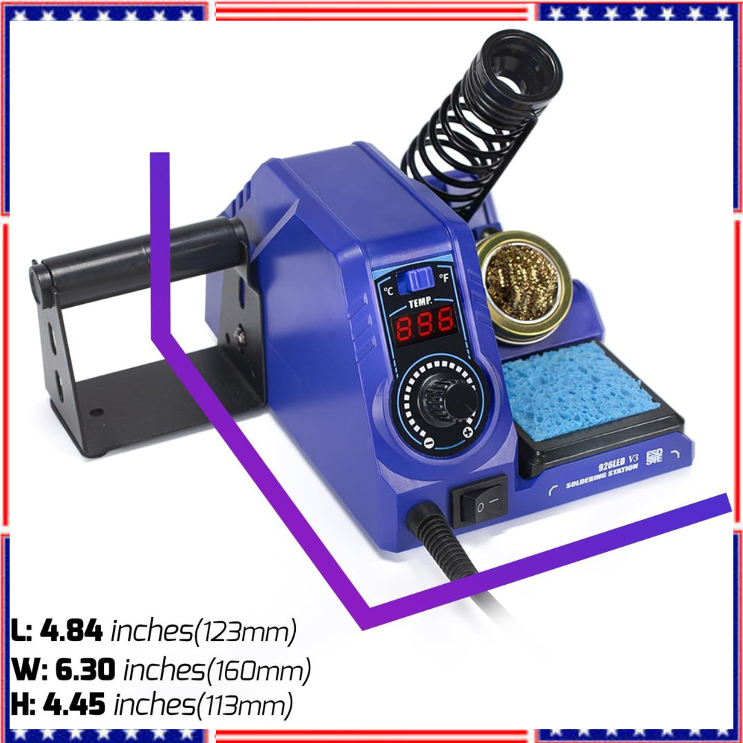130W Digital Display Soldering Station Kit with 5 Tips