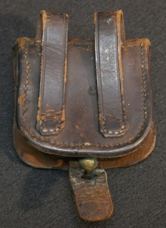 Civil War US Federal Union Army Cartridge Belt Cap Box Leather Field Issued Cond