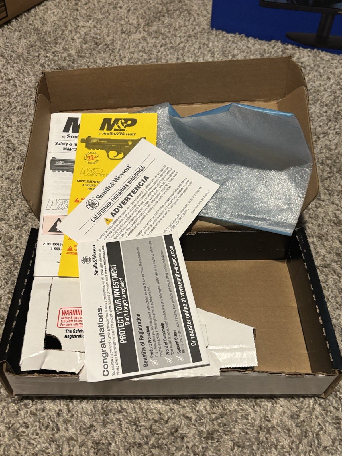 Smith & Wesson M&P 22 Compact EMPTY Factory Gun Box w/Instruction Manual