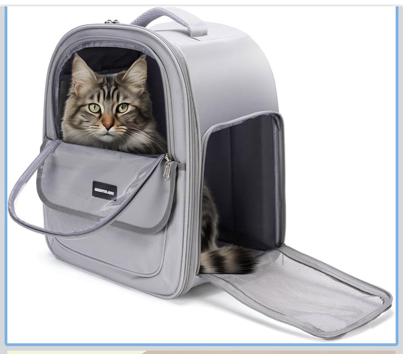 Cat Carrier Backpack, Spacious Breathable Cat Carrying Bag with Three Openings