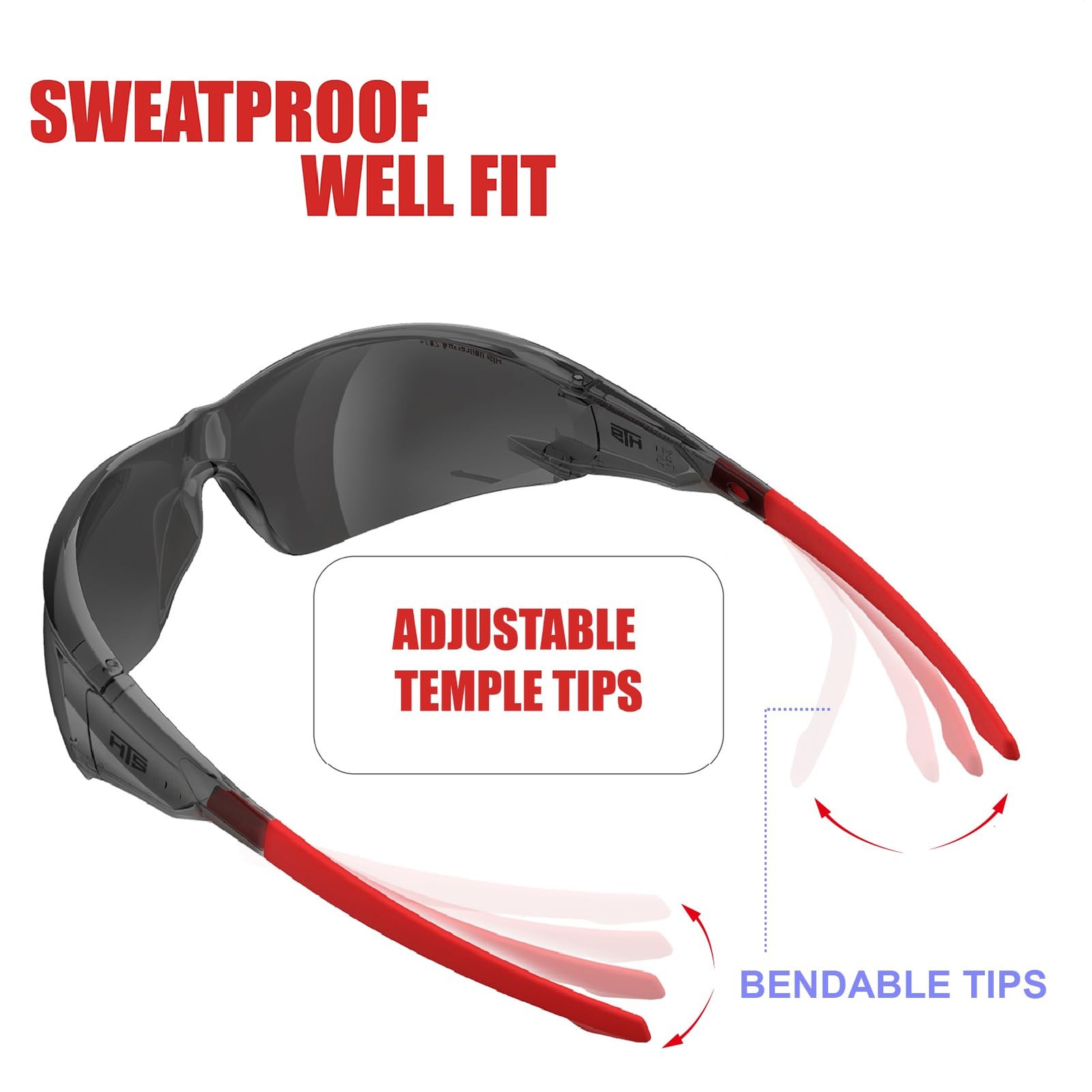 HTS HUNTERSKY S239 Lightweight Protective Wrap-Around small Medium, Smoke-red