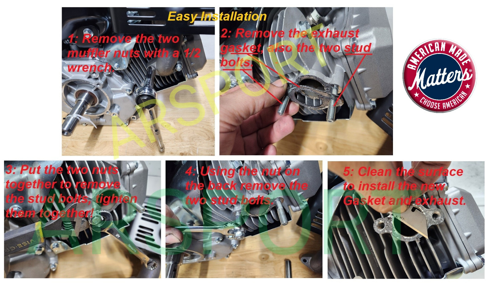 Exhaust Adaptor Male & Female 1" Flange for: Predator 420cc & 301cc, Honda GX270