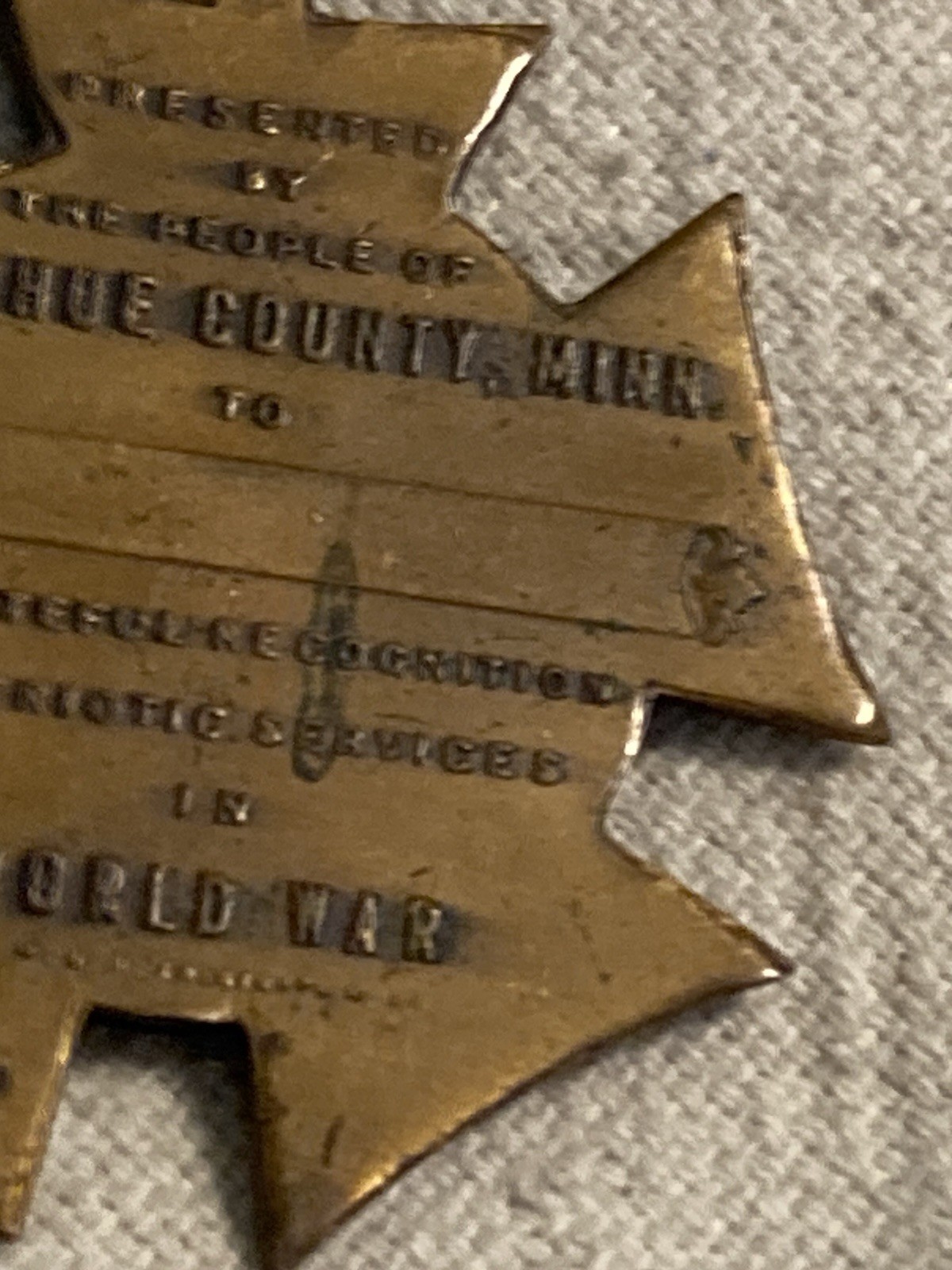 WW1 Goodhue County Minn Minnesota Service Medal Victory 1917-1919 World War