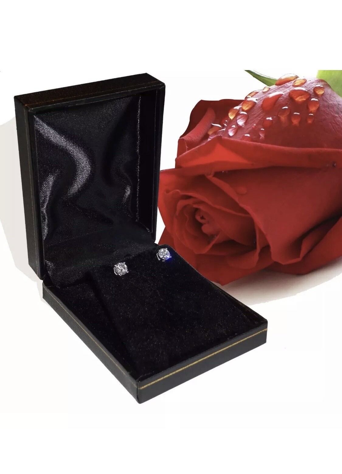 4 Ct Round Cut VVS1/D GRA Certified Moissanite Stud Earrings 14k White Gold 8mm