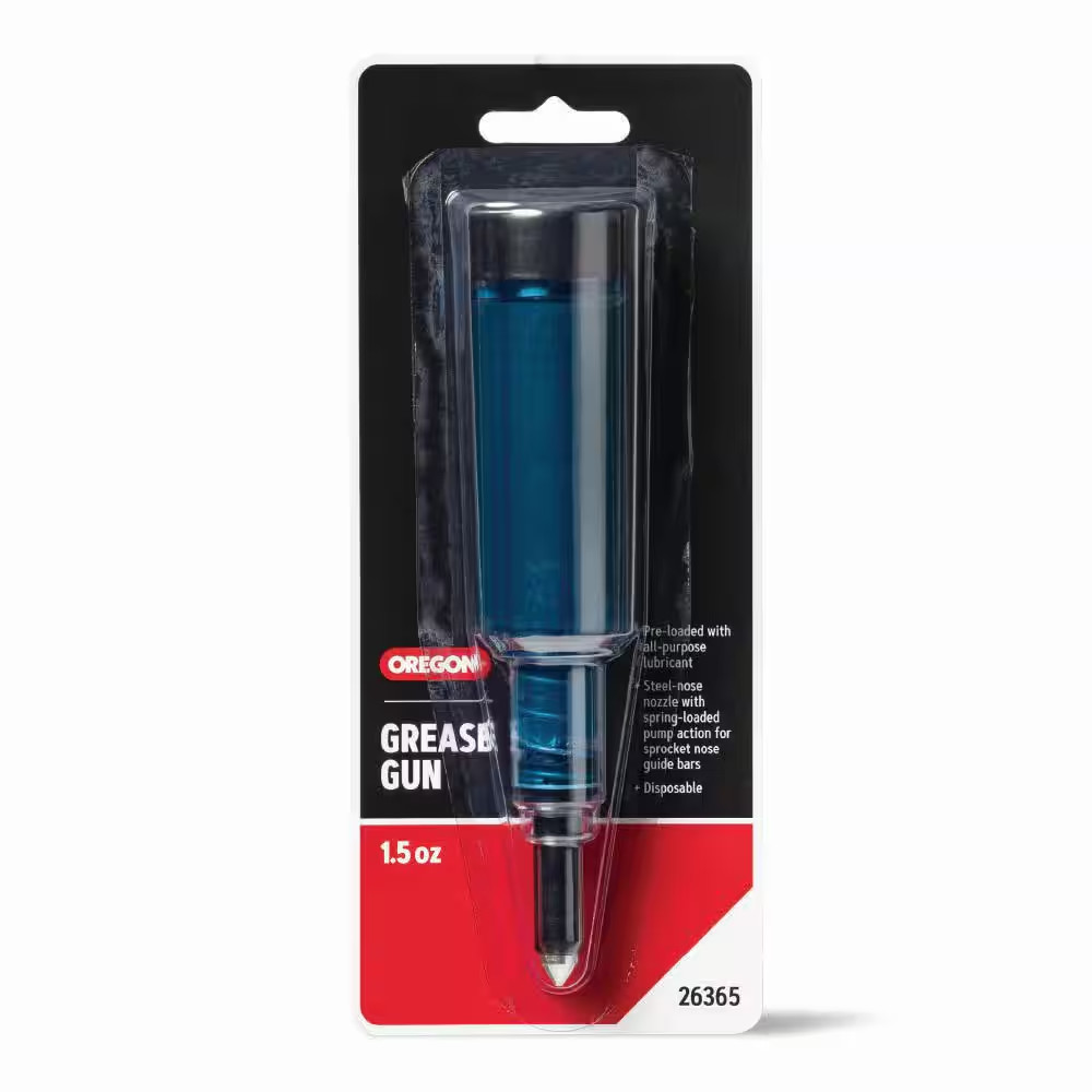 Grease Gun for Chainsaws, 1.5 Oz. Pre Loaded All Purpose Lubricant, Self Dispens