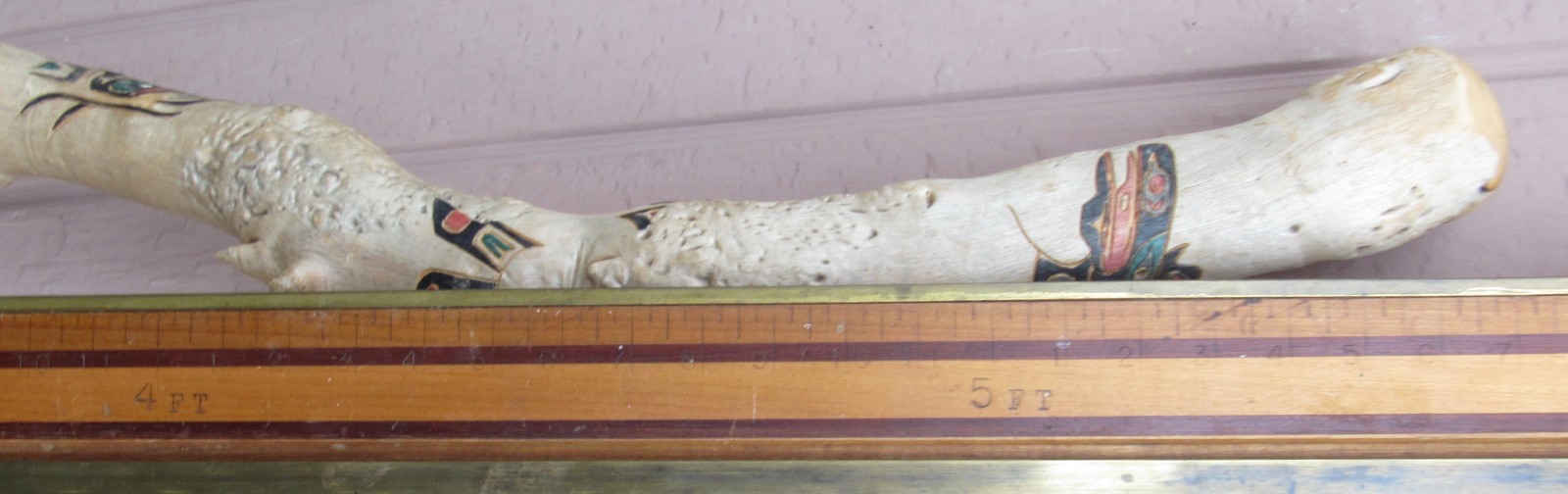 Northwest Coast Hand Carved SHAMAN Totem Walking Talking Stick Cane Pole STAFF