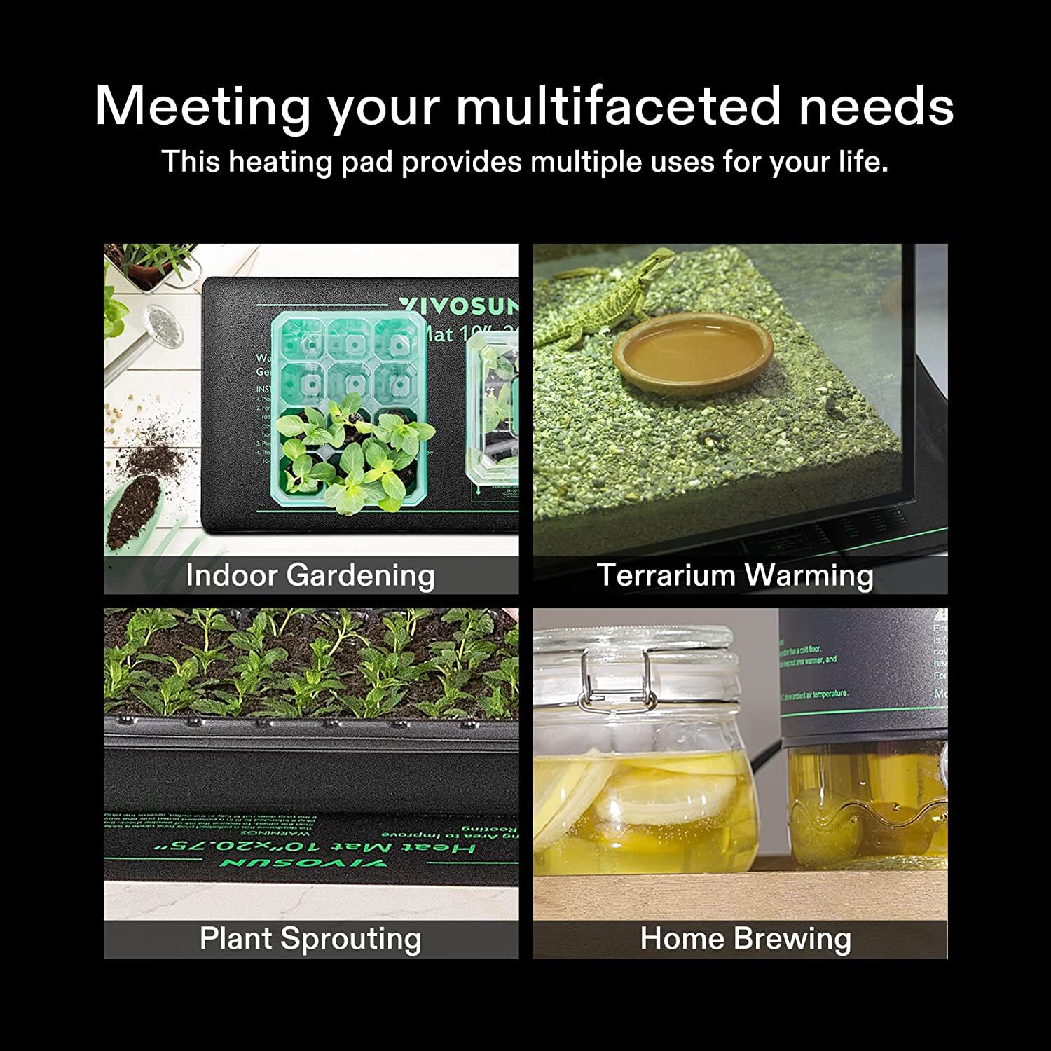 VIOVSUN Seedling Heat Mat with Thermostat Warmer Heating Pad for Plant