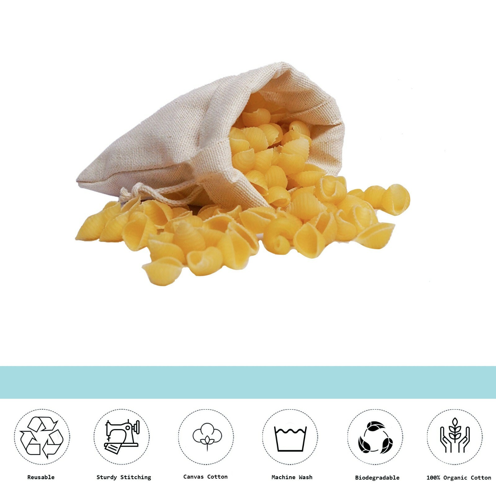 Biglotbags - 3 x 5 Inches Premium Canvas Cotton Double Drawstring Bags. Qty: 100