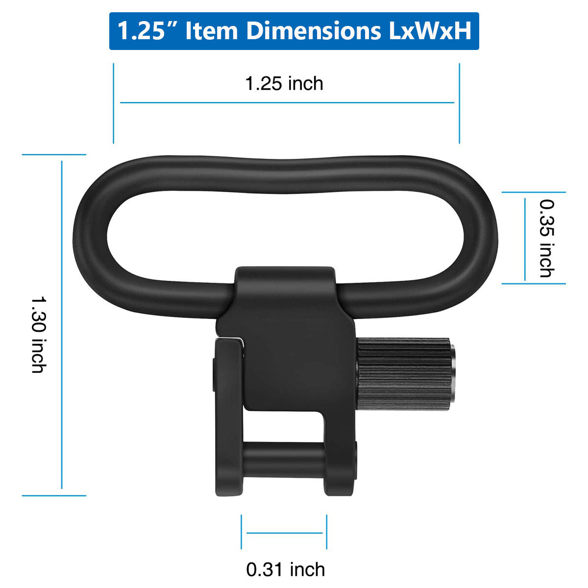 2/4PCS Rifle Gun Sling Swivels Quick Detach Heavy Duty Steel Swivel Set 1"/1.25"