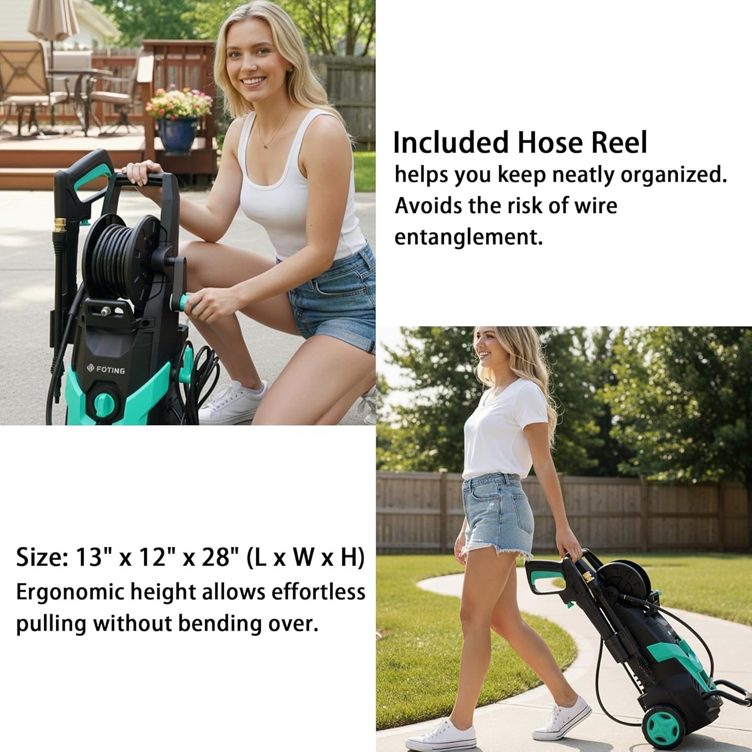 FOTING Pressure Wash 4500 PSI, 3.2 GPM Electric Pressure Washer with 4 Nozzles